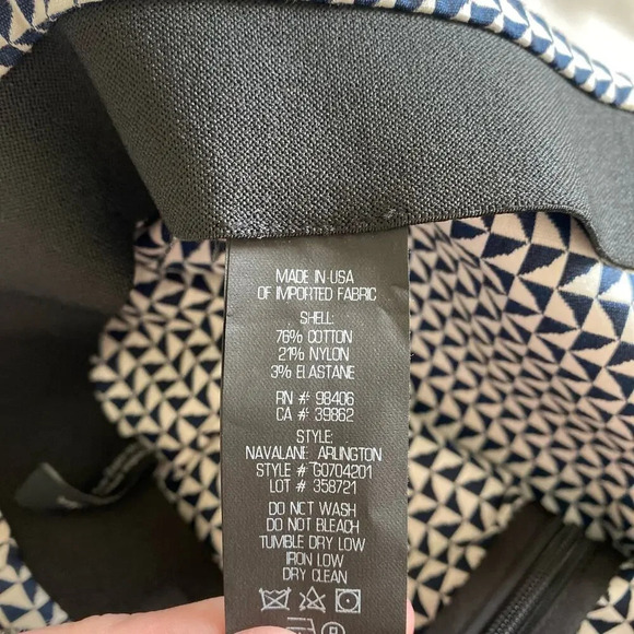 THEORY Navalane Arlington Ankle Pants Ink and Ivory Size 4 Office Professional - Picture 7 of 8